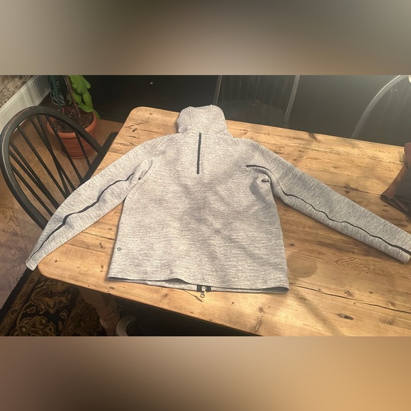 Lululemon Stratum Hoodie Mens Large Heathered Space dyed Gray Full Zip Jacket - Picture 3 of 4